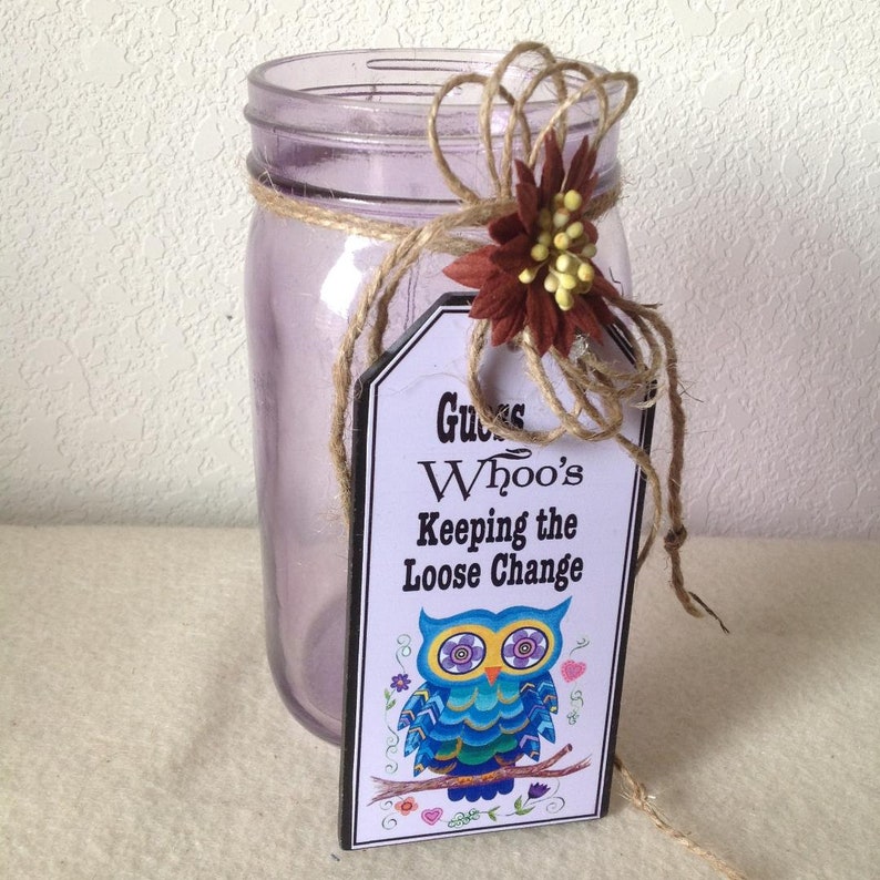 Laundry Coin Jar Laundry Spare Change Jar Owl Laundry Jar Etsy