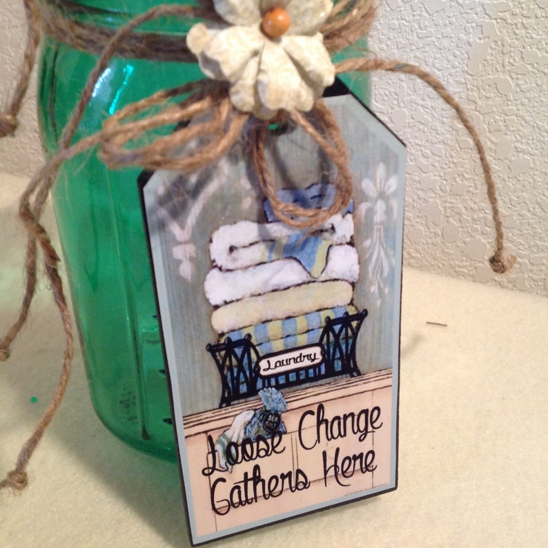 Laundry Coin Jar Laundry Spare Change Jar Owl Laundry Jar Etsy