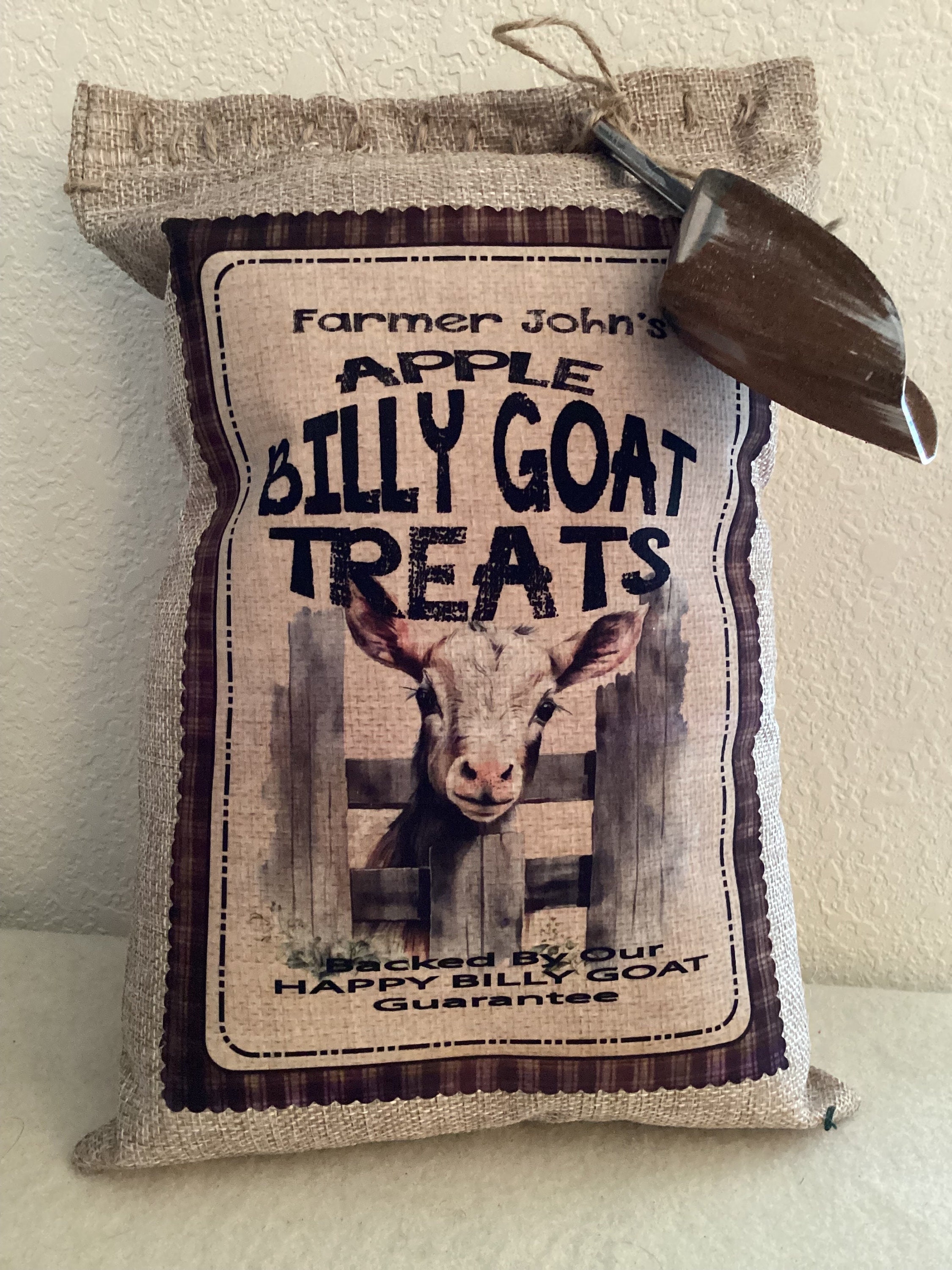 Turky Pentry Turkey Feed Handmade Burlap Pantry Bag, Turkey Day Farms Turkey Feed ...