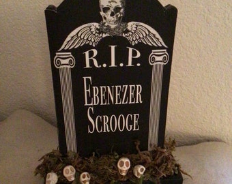 Closeout! Tombstone Signs, Personalized Headstone, Funny Epitaph Stone, Wedding Spooky Tombstone