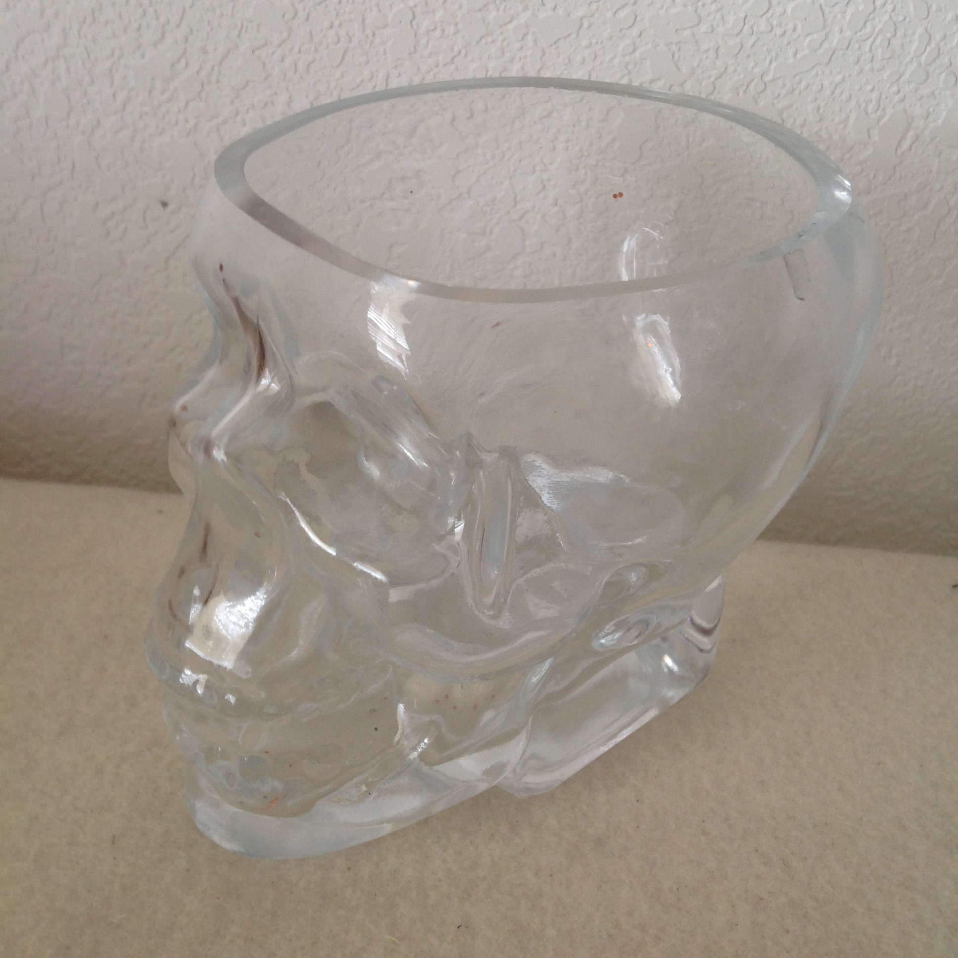 Glass Skull Bowl Halloween Glass Skull Crystal Skull Candy Etsy