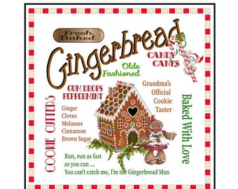 Gingerbread Sign: Country Christmas Holiday Decor (8x8)