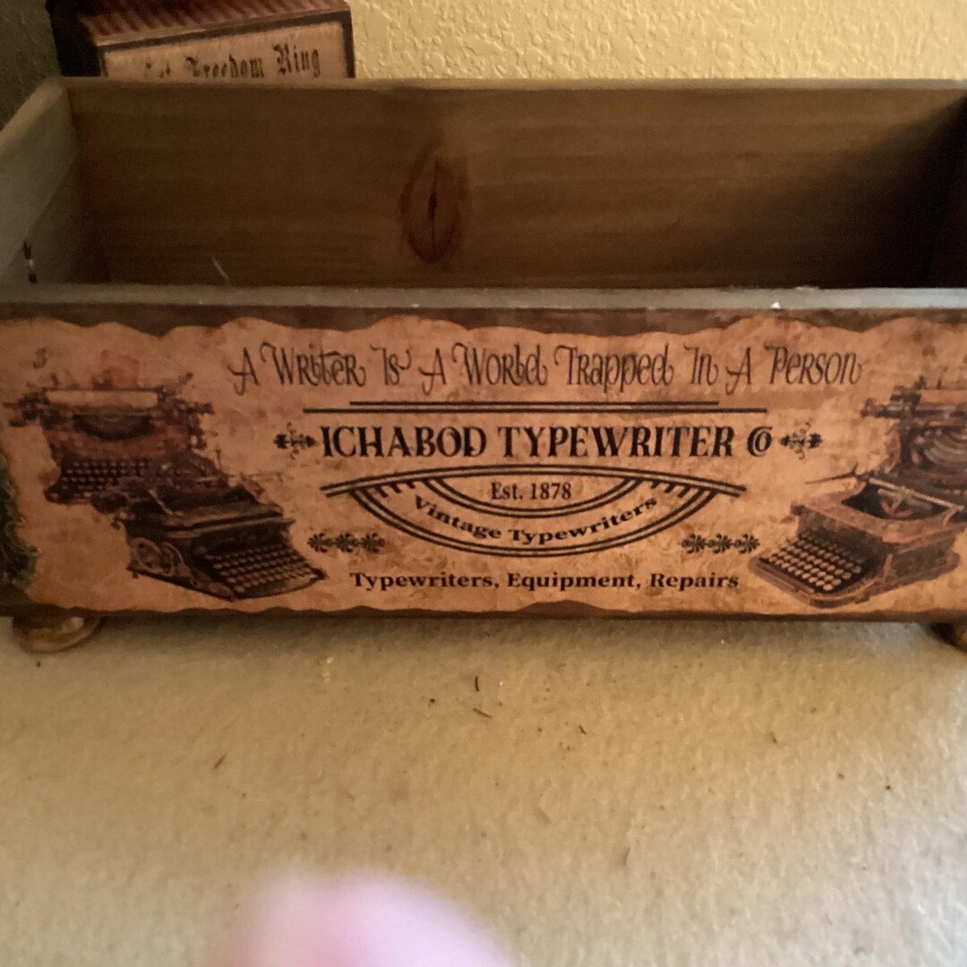 Wood Crate Box: Vintage Typewriter Machine Storage Box, Dark Academia ...