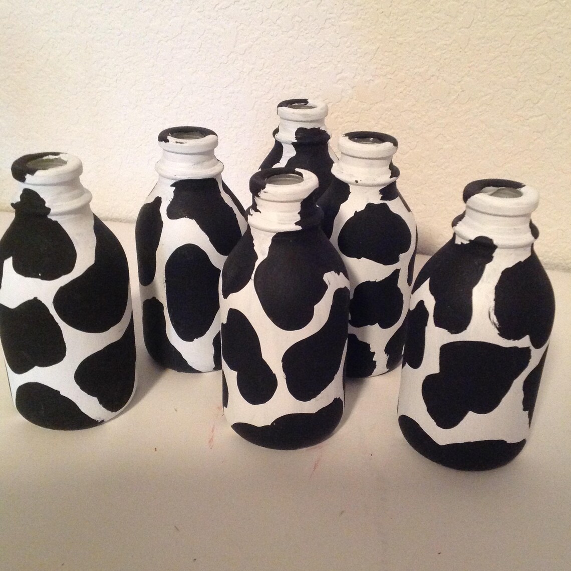 Cow Milk Bottles Small Milk Bottle Farmhouse Kitchen Etsy