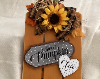 Wood slat pumpkin, Fall Wood Pumpkin, sweet Pumpkin Love Wood Slat Pumpkin