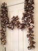 12’ Lighted Burlap 'Look' Primitive Rag Fabric Garland, 50 Lights Burlap Look Country Fabric Garland, Tans Browns Rag Garland