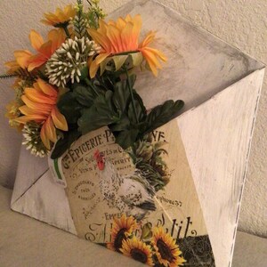 Tin Envelope Sunflower Wall Decor