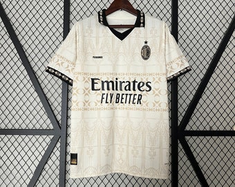 AC Milan Beige Soccer Jersey- Special Edition Soccer Jersey, Trikot Gift for Men