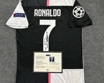 Cristiano Ronaldo SIGNED Juventus Home UCL Signature Shirt/Jersey + COA 2018-2021 Retro