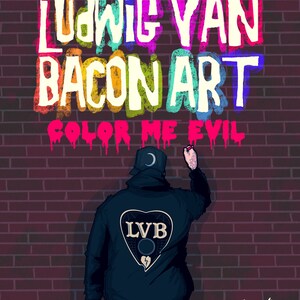Digital Download: Ludwig Van Bacon Art Coloring Book -Vol 1, Color Me Evil