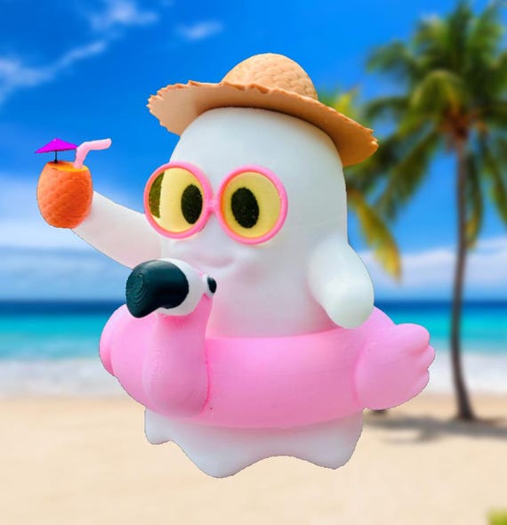 Summerween Ghost 3D Printed Figure Cute Kawaii -original LVB  display picture 2