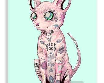 Cattoo Fine Art Print Poster Home Decor Wall Art Digital