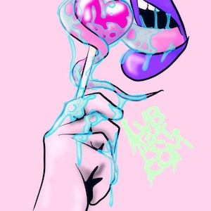 Sucker for Love Fine Art Print Poster Home Decor Wall Art Digital