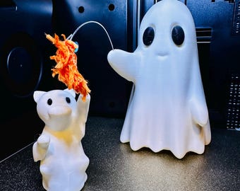 Happy Afterlife Ghost & Cat 3D Print Statue-original LVB model-