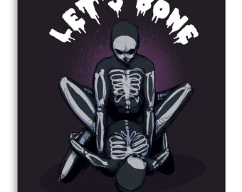 Let's Bone Fine Art Print Poster Home Decor Wall Art Digital