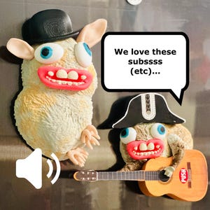 Cursed Sub Mascots Spongmonkeys with Sound 3D Print Fridge Magnet -original LVB model-
