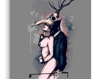Deer Daddy, série 1 : n&#39;ayez pas peur, affiche imprimée, décoration d&#39;intérieur, art mural, numérique