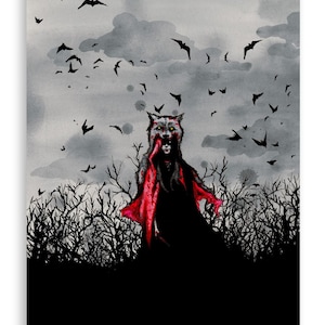 Red vs The Wolf Fine Art Print Poster Woondecoratie Muurkunst Digitaal