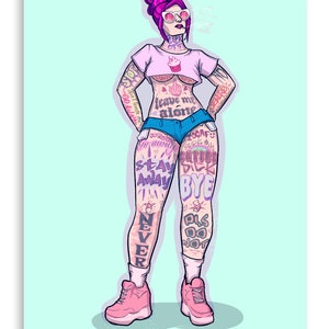 Antisocial Tattoos Fine Art Print Poster Home Decor Wall Art Digital