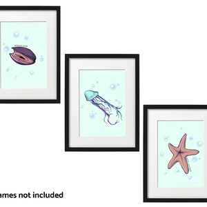 Bad Beach Theme Fine Art Print 3 Pack Poster Home Decor Wall Art Digital