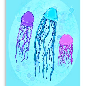 Jellyfish Varieties Fine Art Print Poster Home Decor Wall Art Digital