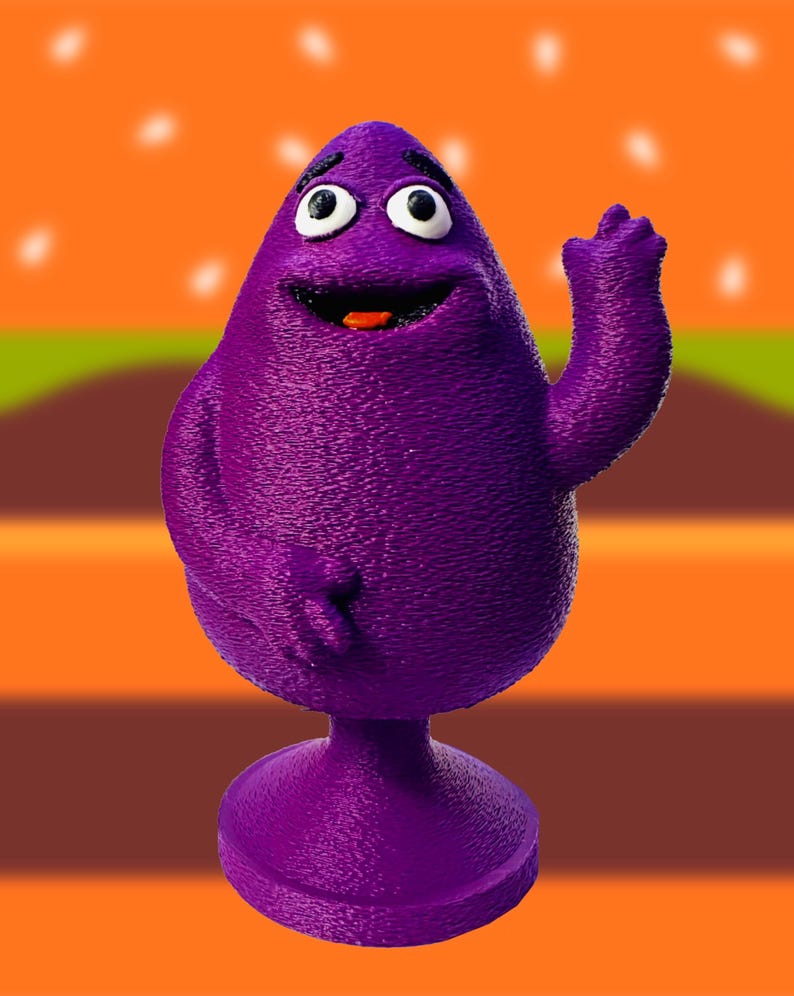 Plug Monster Drawing Purple Monster Plug 3D Print Statue Figure Food Funny Humor Butt ...