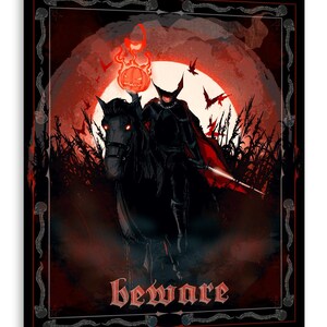 Beware the Headless Horseman Fine Art Print Home Decor Wall Art Digital
