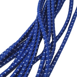 3.5mm wide- 5-10y Royal Blue w/ Gray Stitch (Reflect Light) & Black stitched (no reflect light)Thick Round Drawstring Elastic Cord Sew ET39