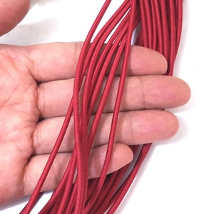2.5mm width - 5 yds - 10 yd Scralet Red Elastic Thread Round Elastic Cord Rope Sew Craft ET11