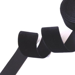 1 inch / 25 mm width - 5 yds - 25 yds -  Black Velvet Ribbon Craft Supply,  Wedding party  Wrapping W37