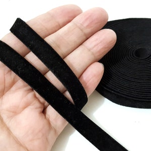 3/8 po./10 mm/1 cm de large - 5 yds - 50 yds Ruban de velours élastique noir Ruban de velours extensible Fournitures créatives Emballage WS37