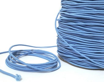 Approx 1.5mm width - 5 yds - 20 yds Capri Blue Draw cord Round Drawstring Elastic Cord Rope Sewing  ET16