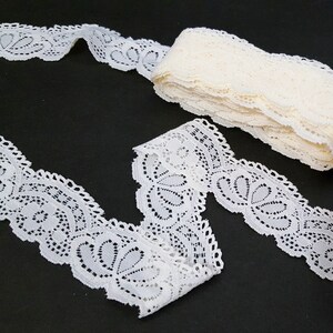 1-1 / 4 Zoll / 3 cm breit - 5 yds - 20 yds Pastell gelb / Kerzenlicht / Creme Blume Stretch Mesh Spitzenbesatz Handwerk für Kleid Brauchen Sie annähen L596