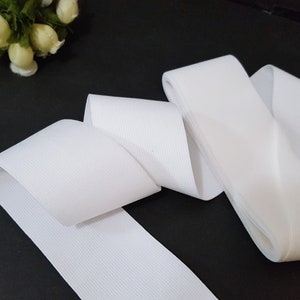 3 inch / 7.6 cm width 3 yds 20 yds Soft hand feel White Waistband Elastic Band Trim thickness 0.5mm Need Sew On EB25 image 5