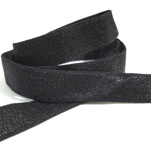 3/8 Zoll / 10 mm breit - 5 yds - 100 yds Weich & glänzend Schwarz 1 seitig Satin, 1 seitig Filzoberfläche elastisches Band Bastelzubehör, muss genäht werden auf EB15