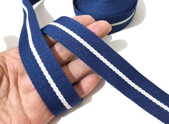 Stripe Webbing in Navy & Bright Blue Stripe Webbing in Navy & Bright Blue