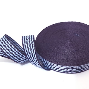 3/8 zoll / 10mm breit Dunkel Lila / Pflaume mit Hell Blau Streifen Fischgrät Band Köperband Kleidung TR32