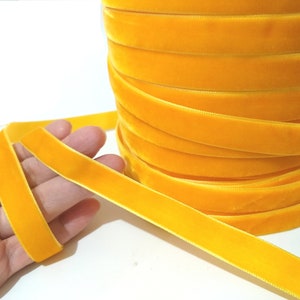 1/2 inch / 13mm width - 6 yds - 25 yds Dark Orange Velvet Ribbon Trim Craft Wrap W49