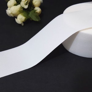 3 inch / 7.6 cm width 3 yds 20 yds Soft hand feel White Waistband Elastic Band Trim thickness 0.5mm Need Sew On EB25 image 6
