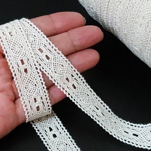 3/4 inch / 20mm width - 5yd - 50 yds Flower Beige Cotton Crochet Lace Trim Crafts Supply Need Sew On L764