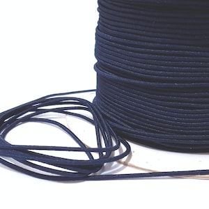 Diameter ca. 2 mm - 5 -50 yds donker marineblauw elastisch trekkoord rond trekkoord elastisch koord touw ET2