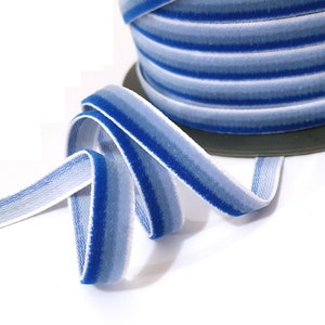 3/8 inch / 9mm (near 10mm) width - 5 yds - 100 yds  Royal Blue Ombre Itermission Color Velvet Ribbon Trim Craft Wrap  W62