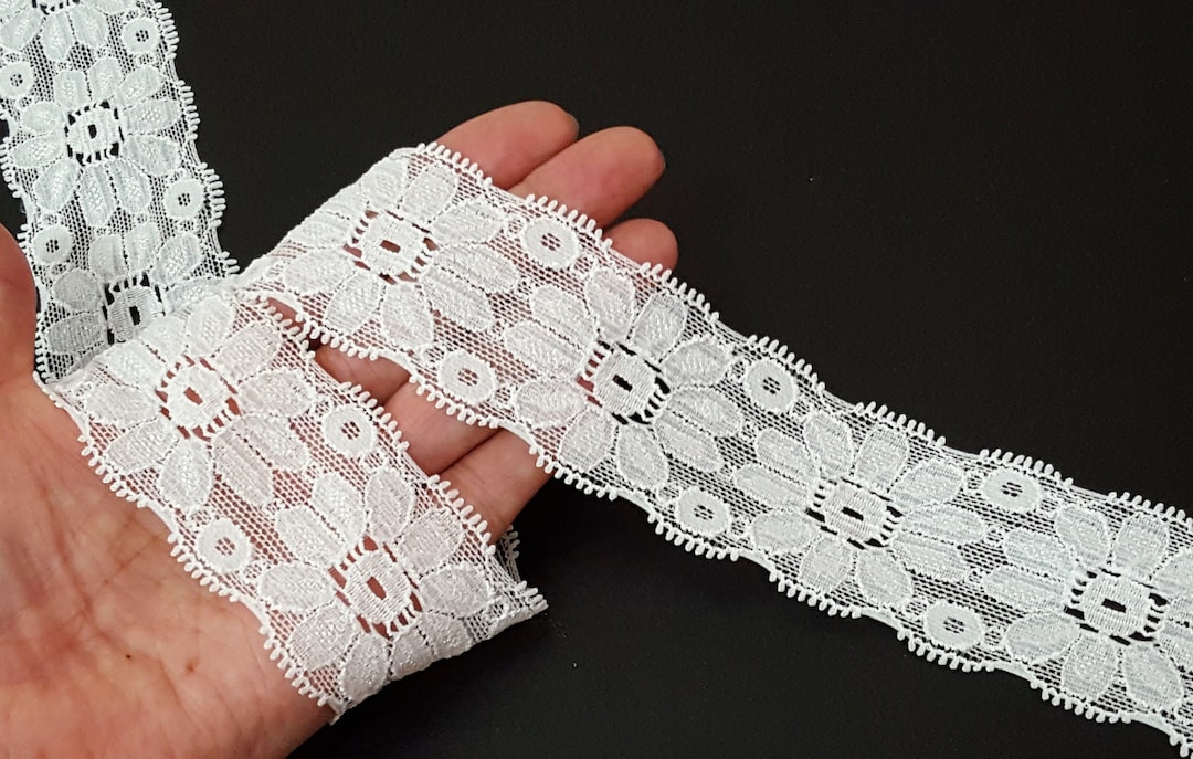 1-3/4 Inch / 45mm Wide 5 Yds 3 Yds Total 8 Yds off White / Semi White ...