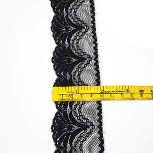 1 7/8 inch / 48mm wide - 5 yds - 20 yds Unstretch Black Flower Scalloped Polyester Mesh Lace Trim Crafts supply Need Sew On L483 image 9