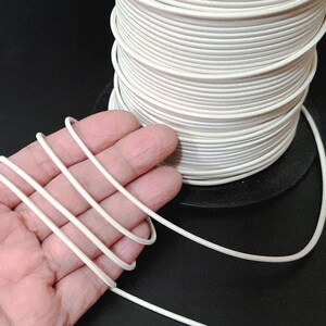 Ongeveer 2 mm breed - 5 yds - 10 yds beige elastisch trekkoord rond trekkoord elastisch koord touw naaien ET79