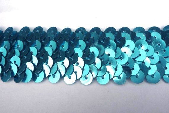 1 po/2,5 cm de largeur - - largeur 9 yds Turquoise Bleu Stretch rond Sequin élastique SQ9 05fa7b 1 po/2,5 cm de largeur - - largeur 9 yds Turquoise Bleu Stretch rond Sequin élastique SQ9 05fa7b