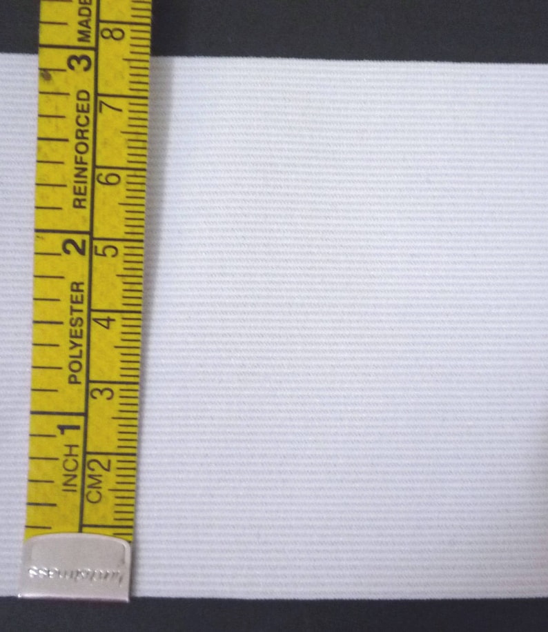 3 inch / 7.6 cm width 3 yds 20 yds Soft hand feel White Waistband Elastic Band Trim thickness 0.5mm Need Sew On EB25 image 10