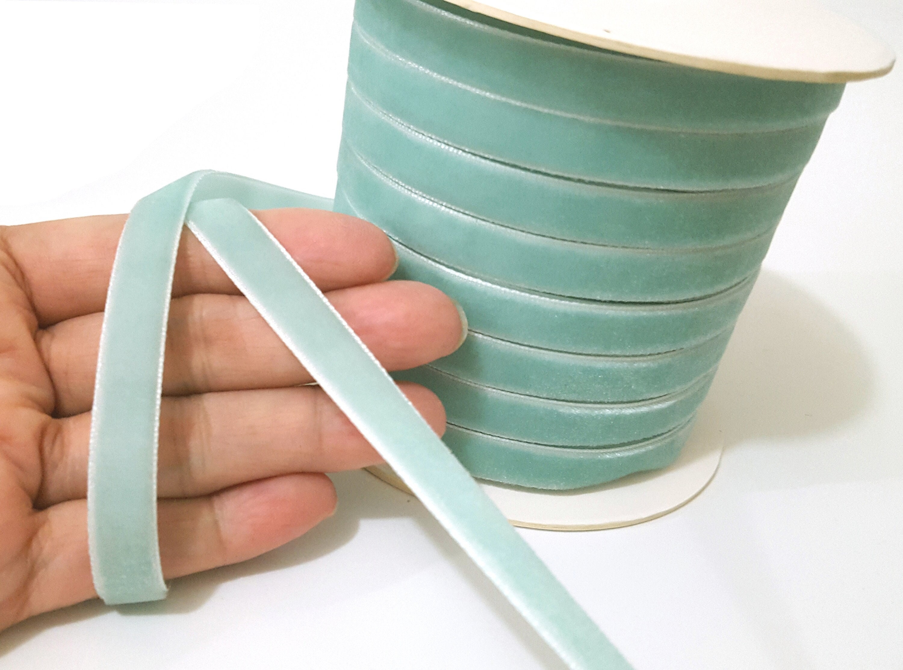 3/8 Inch / 1cm / 10mm Width - 5 Yds - 33 Yds Aqua Blue