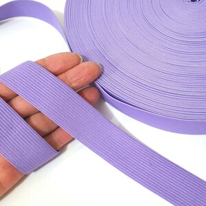 1 inch / 25mm width - 3y - 10yds Middle Purple / Heliotrope Elastic Band  Waistband Crafts Supply, 0.9mm thickness Need Sew On EB113