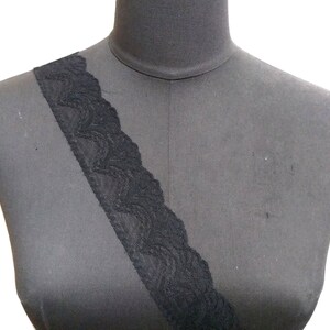 1 7/8 inch / 48mm wide - 5 yds - 20 yds Unstretch Black Flower Scalloped Polyester Mesh Lace Trim Crafts supply Need Sew On L483 image 6
